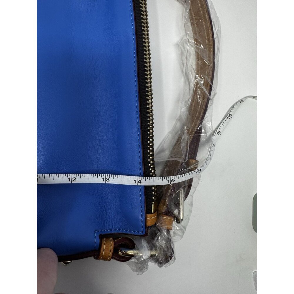Dooney Bourke Hobo Shoulder Bag Ice Blue Smooth Leather McKenzie Tassels - Picture 15 of 16